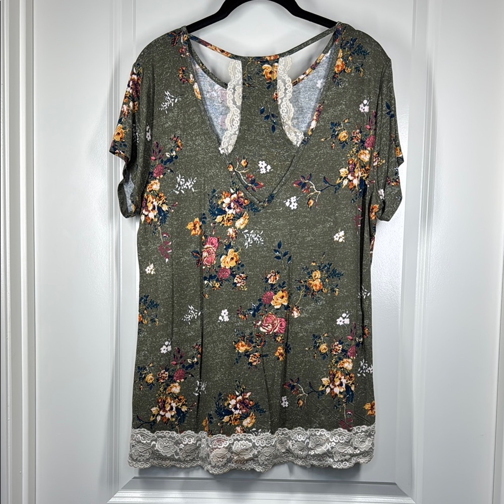 Mason & Belle Alecia Back Detail Lace Trim Knit Top - Picture 5 of 6